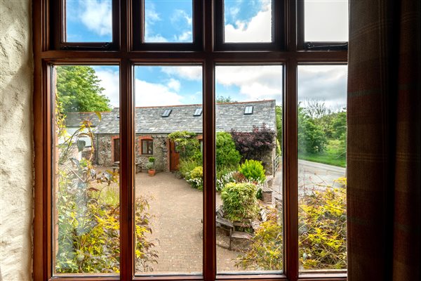 View of courtyard from Grain Store window